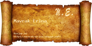 Mavrak Erina névjegykártya